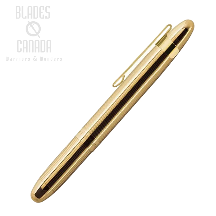 Fisher Space Pen Bullet Pen, Lacquered Brass with Clip, FP400GGCL
